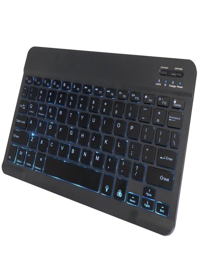 BoxWave Keyboard Compatible with Samsung Galaxy Tab Active 3 - SlimKeys Bluetooth Keyboard - with Backlight, Portable Slim LED 7 Colors - Jet Black - Image 2